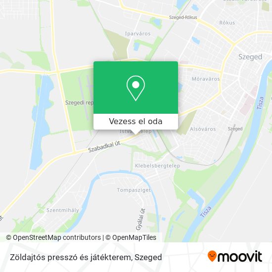 Zöldajtós presszó és játékterem térkép