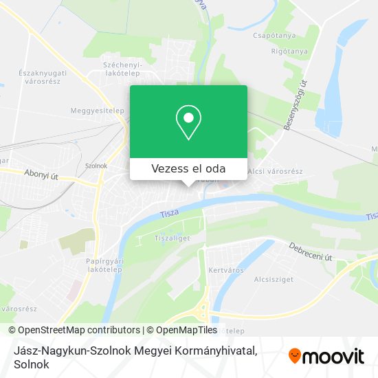 Jász-Nagykun-Szolnok Megyei Kormányhivatal térkép