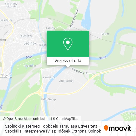Szolnoki Kistérség Többcélú Társulása Egyesített Szociális  Intézménye IV. sz. Idősek Otthona térkép