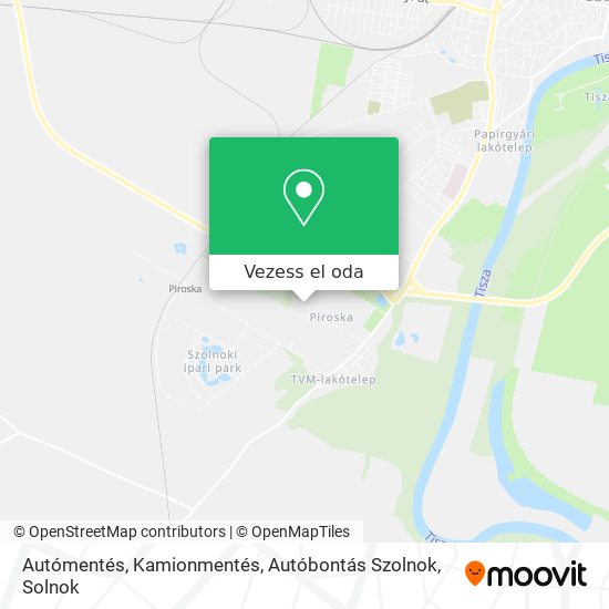 Autómentés, Kamionmentés, Autóbontás Szolnok térkép