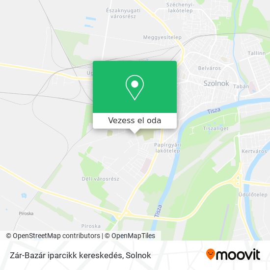 Zár-Bazár iparcikk kereskedés térkép