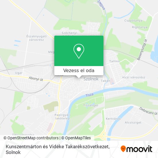 Kunszentmárton és Vidéke Takarékszövetkezet térkép