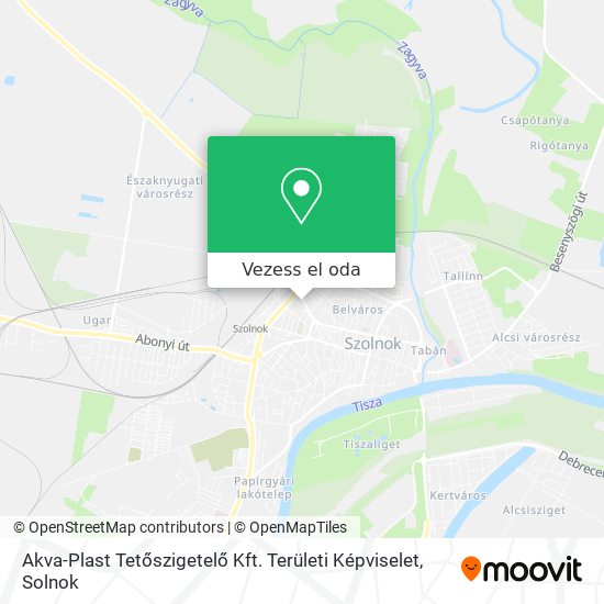 Akva-Plast Tetőszigetelő Kft. Területi Képviselet térkép