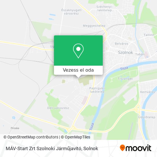 MÁV-Start Zrt Szolnoki Járműjavító térkép