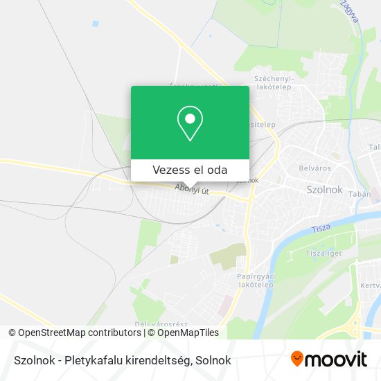 Szolnok - Pletykafalu kirendeltség térkép