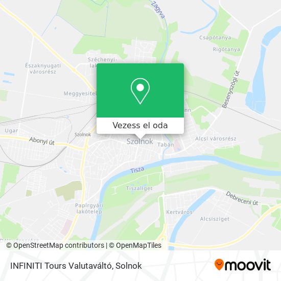 INFINITI Tours Valutaváltó térkép