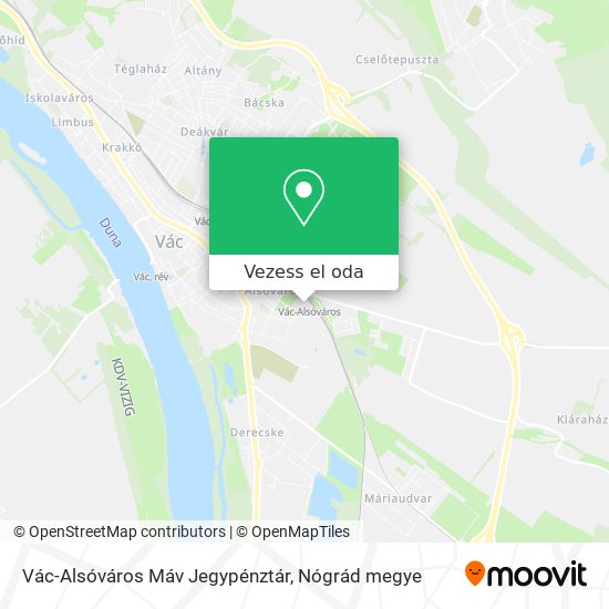 Vác-Alsóváros Máv Jegypénztár térkép