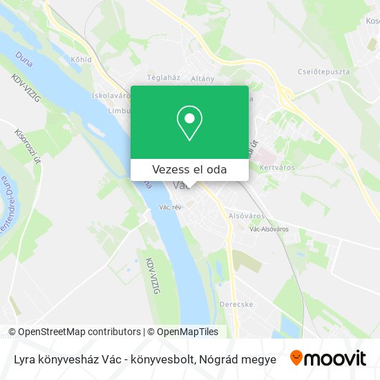 Lyra könyvesház Vác - könyvesbolt térkép