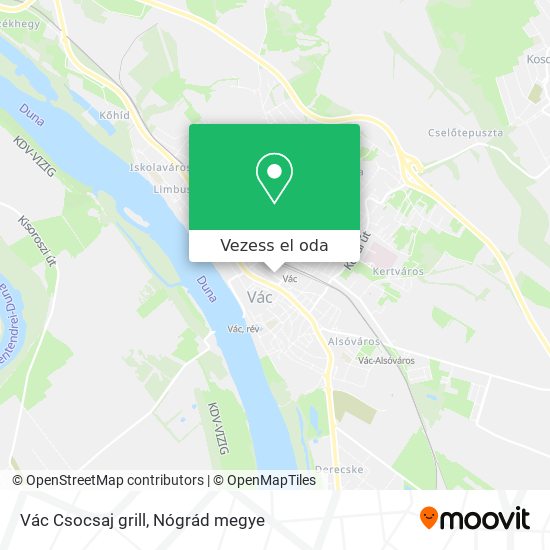 Vác Csocsaj grill térkép