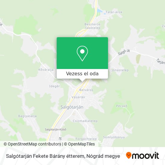 Salgótarján Fekete Bárány étterem térkép