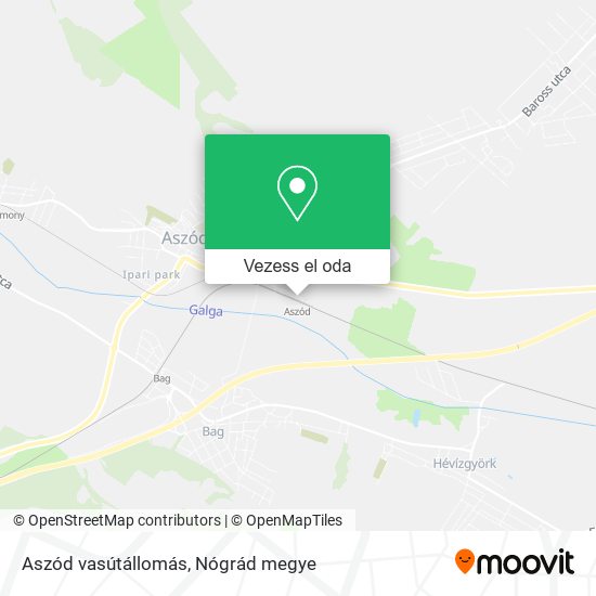 Aszód vasútállomás térkép