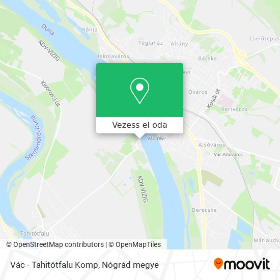 Vác - Tahitótfalu Komp térkép