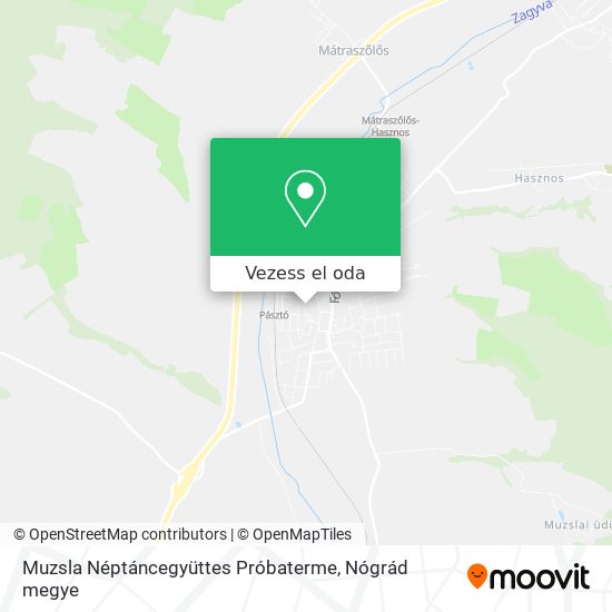 Muzsla Néptáncegyüttes Próbaterme térkép