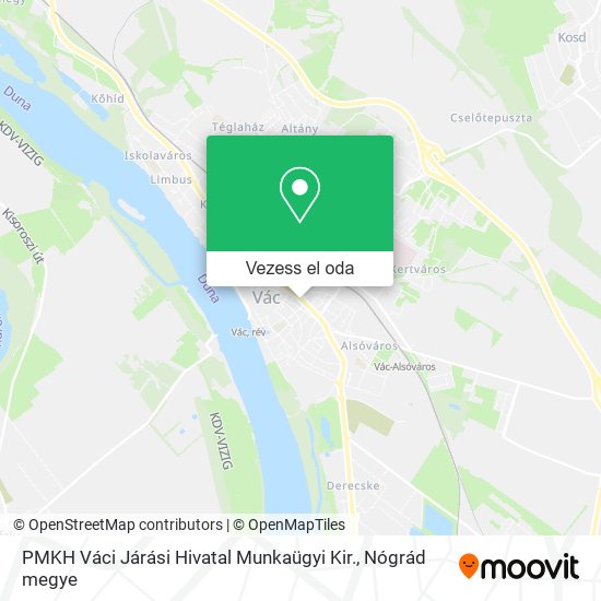 PMKH Váci Járási Hivatal Munkaügyi Kir. térkép