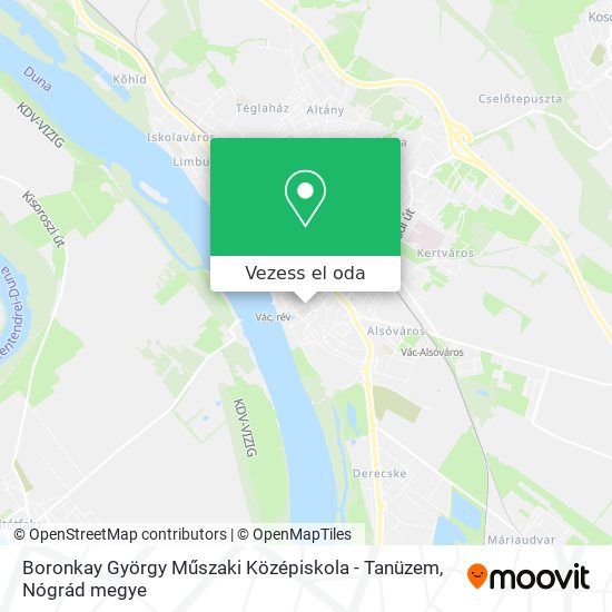 Boronkay György Műszaki Középiskola - Tanüzem térkép