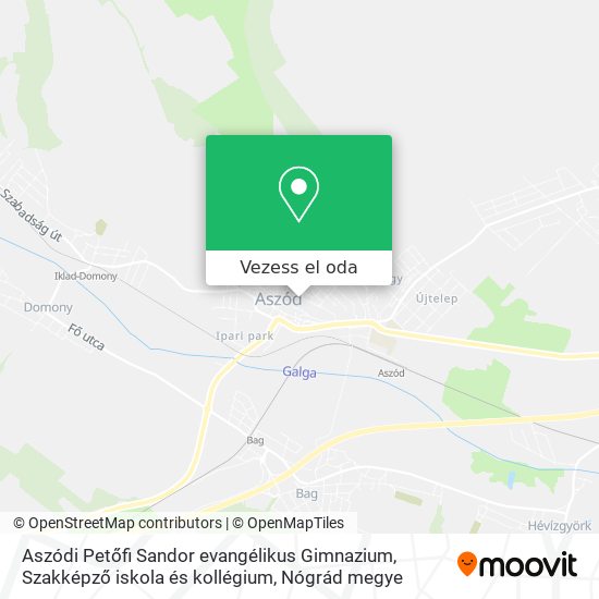 Aszódi Petőfi Sandor evangélikus Gimnazium, Szakképző iskola és kollégium térkép