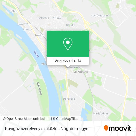 Kovigáz szerelvény szaküzlet térkép