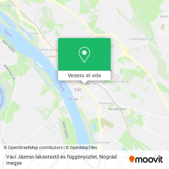 Váci Jázmin lakástextil és függönyüzlet térkép