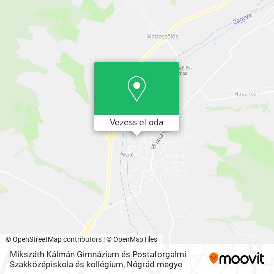 Mikszáth Kálmán Gimnázium és Postaforgalmi Szakközépiskola és kollégium térkép