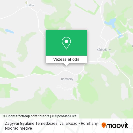 Zagyvai Gyuláné Temetkezési vállalkozó - Romhány térkép