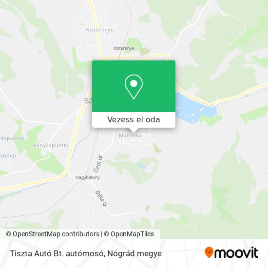 Tiszta Autó Bt. autómosó térkép