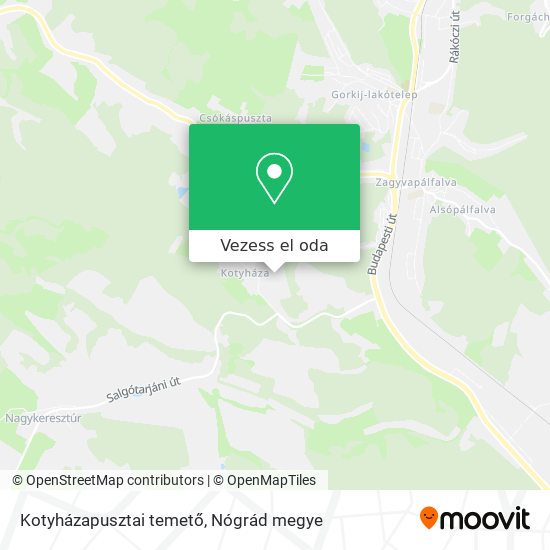 Kotyházapusztai temető térkép