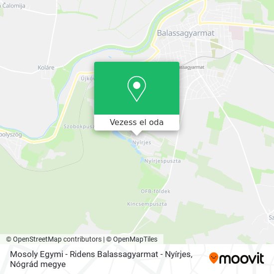 Mosoly Egymi - Ridens Balassagyarmat - Nyírjes térkép