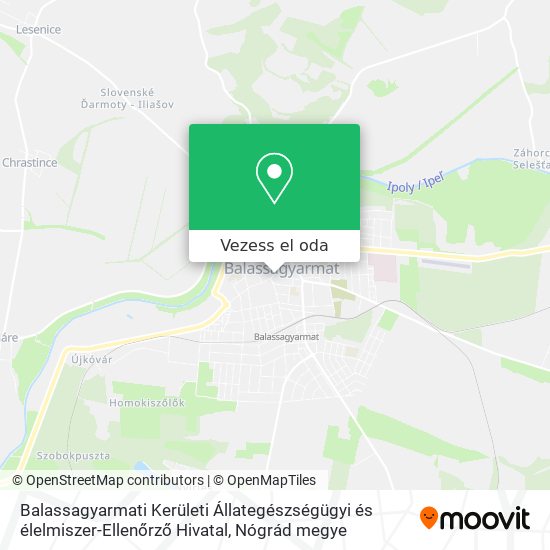 Balassagyarmati Kerületi Állategészségügyi és élelmiszer-Ellenőrző Hivatal térkép