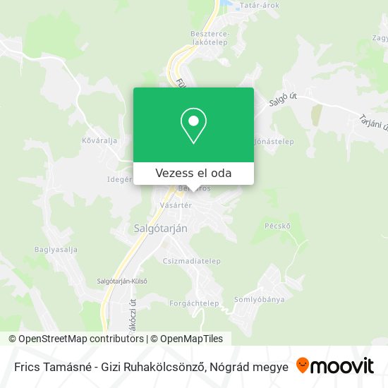 Frics Tamásné - Gizi Ruhakölcsönző térkép
