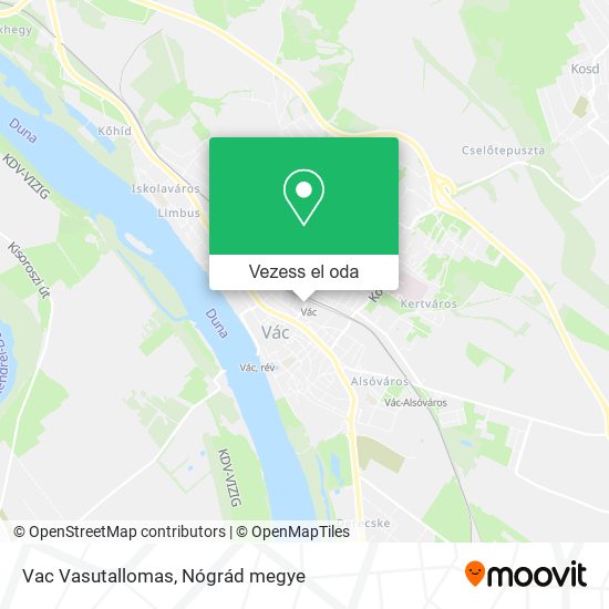 Vac Vasutallomas térkép