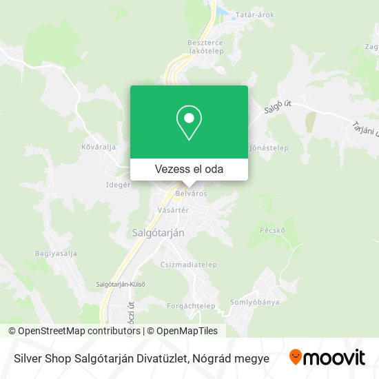 Silver Shop Salgótarján Divatüzlet térkép