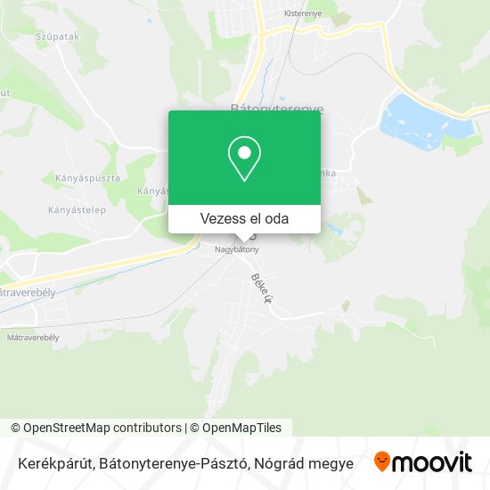 Kerékpárút, Bátonyterenye-Pásztó térkép