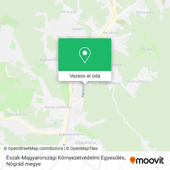 Észak-Magyarországi Környezetvédelmi Egyesülés térkép