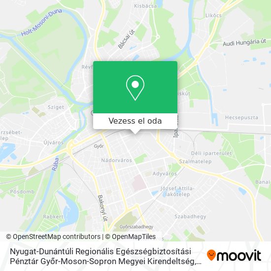 Nyugat-Dunántúli Regionális Egészségbiztosítási Pénztár Győr-Moson-Sopron Megyei Kirendeltség térkép