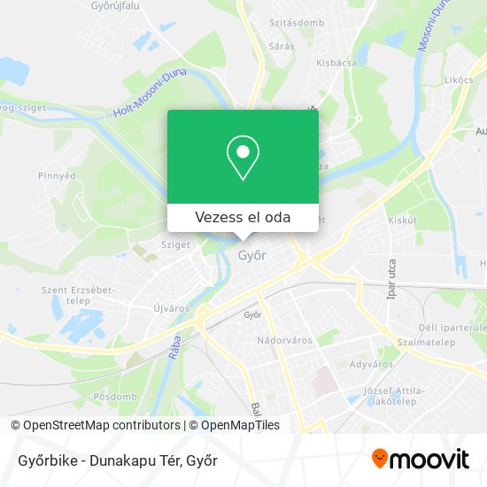 Győrbike - Dunakapu Tér térkép