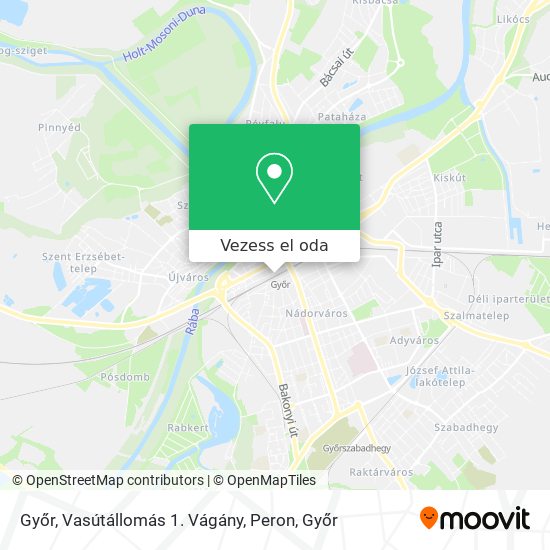 Győr, Vasútállomás 1. Vágány, Peron térkép