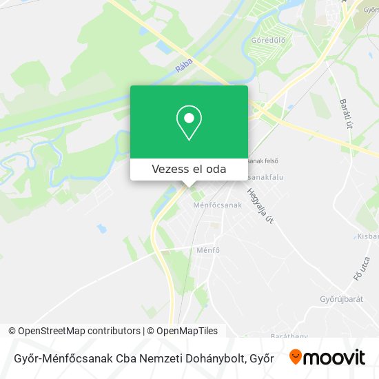 Győr-Ménfőcsanak Cba Nemzeti Dohánybolt térkép