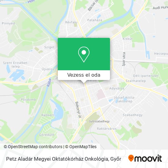 Petz Aladár Megyei Oktatókórház Onkológia térkép