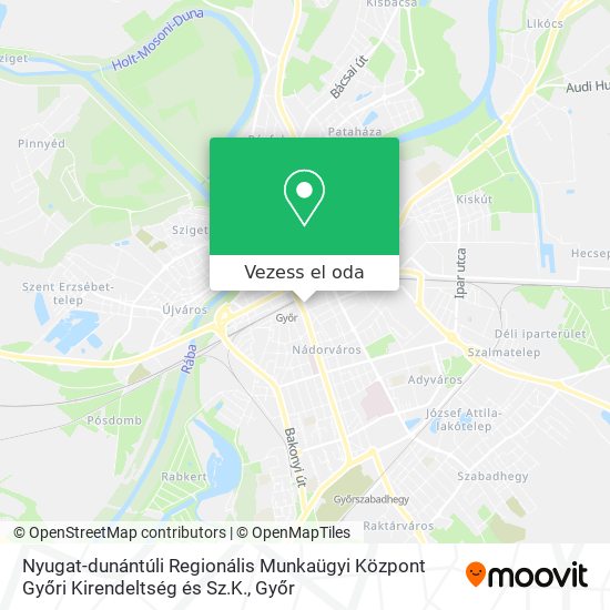 Nyugat-dunántúli Regionális Munkaügyi Központ Győri Kirendeltség és Sz.K. térkép