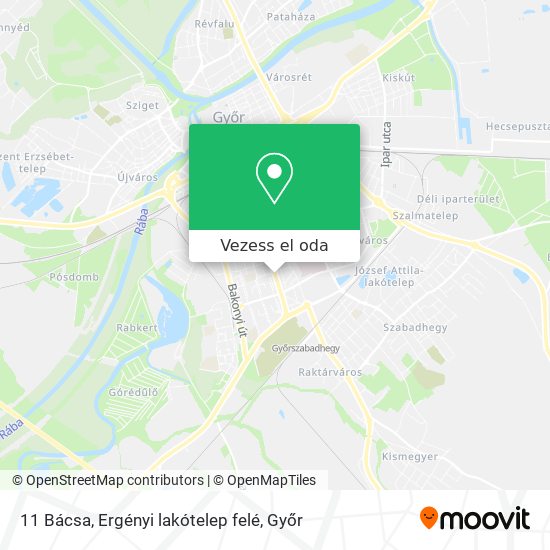11 Bácsa, Ergényi lakótelep felé térkép