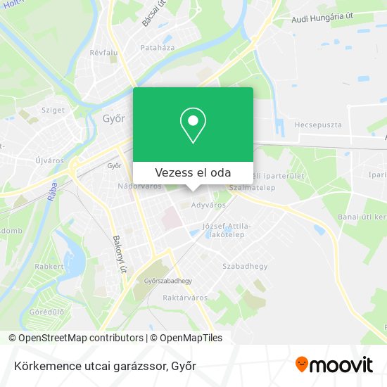 Körkemence utcai garázssor térkép