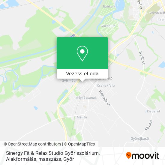 Sinergy Fit & Relax Studio Győr szolárium, Alakformálás, masszázs térkép