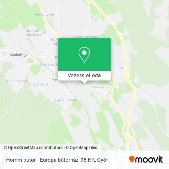 Homm bútor - Európa bútorház '98 Kft térkép