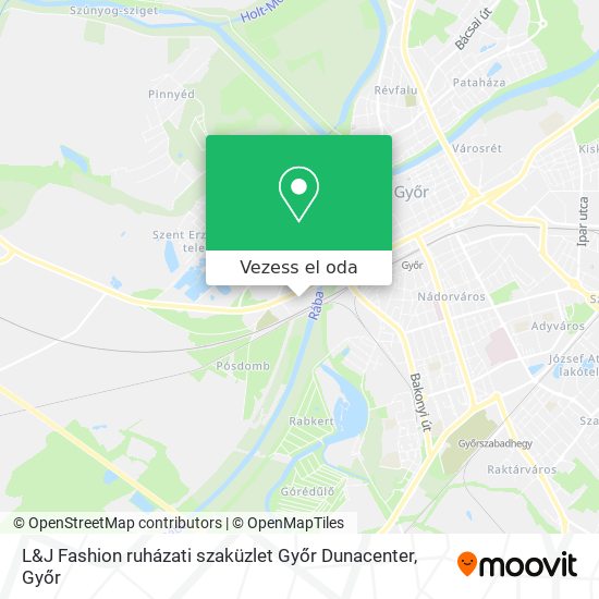 L&J Fashion ruházati szaküzlet Győr Dunacenter térkép