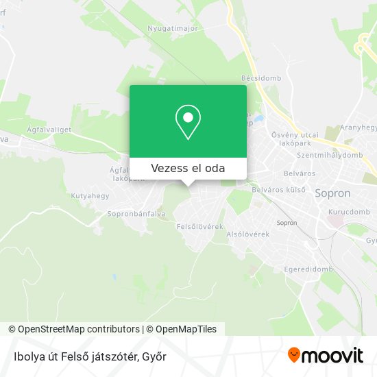 Ibolya út Felső játszótér térkép