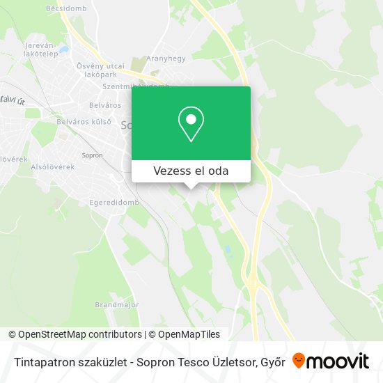 Tintapatron szaküzlet - Sopron Tesco Üzletsor térkép