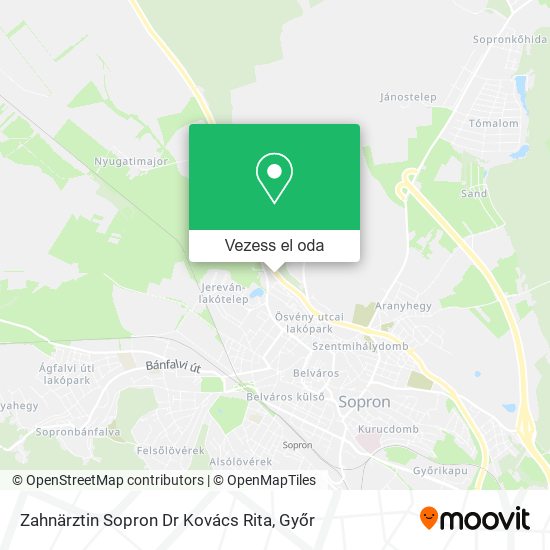 Zahnärztin Sopron Dr Kovács Rita térkép