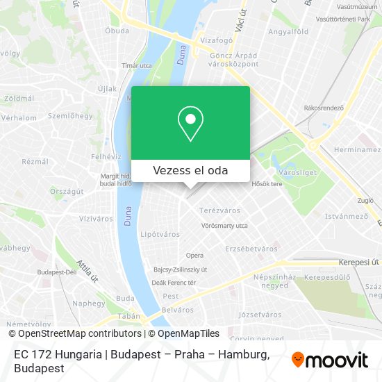 EC 172 Hungaria | Budapest – Praha – Hamburg térkép