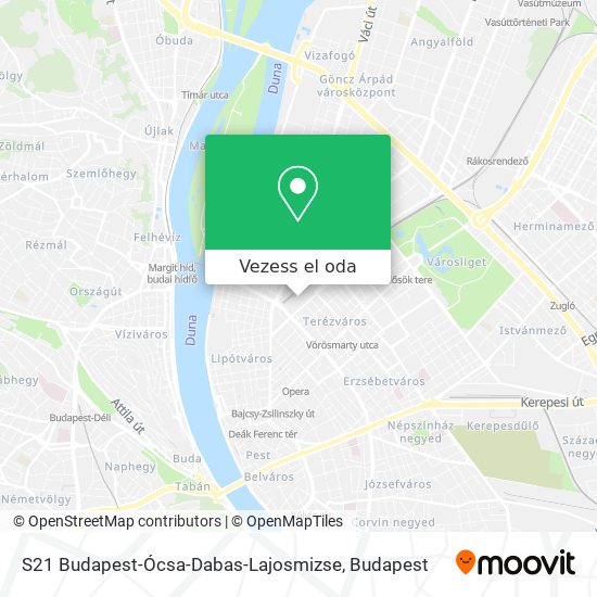 S21 Budapest-Ócsa-Dabas-Lajosmizse térkép