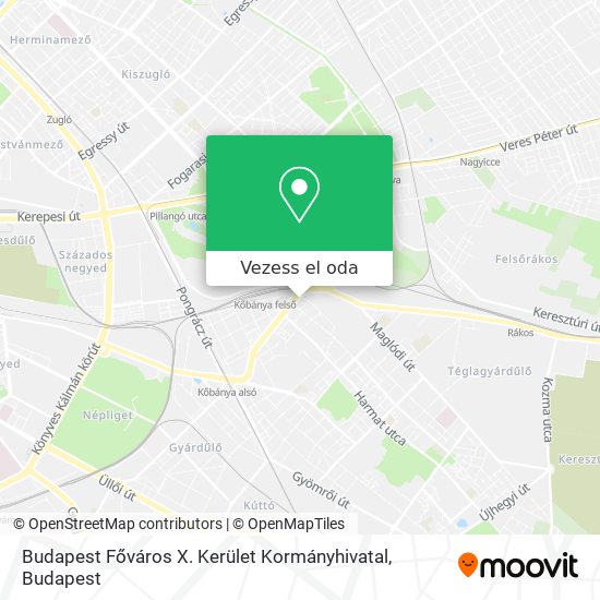 Budapest Főváros X. Kerület Kormányhivatal térkép